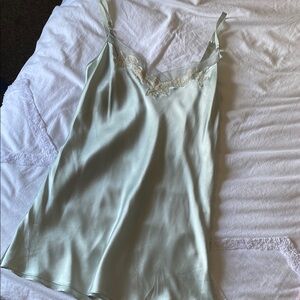Victoria’ Secret Vintage Silk Lace Trim Nightie light green